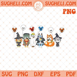 Halloween Bluey Png Disney Blue Halloween Png Bluey Png Dxf Eps Files