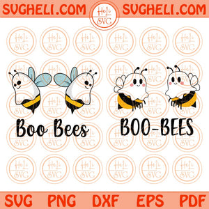 Halloween Boo Bees Svg Cute Bee Boo Bees Halloween Svg Png Dxf Eps 2 Styles Files