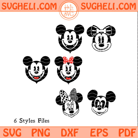 Halloween Face Vampire Mickey And Minnie Svg