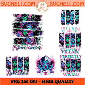 Halloween Friends Neon Png Bundle Villains Wicked Png Sublimation Design
