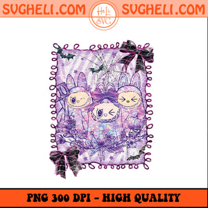 Halloween Labubu Ghost Neon Png Labubu Halloween Png