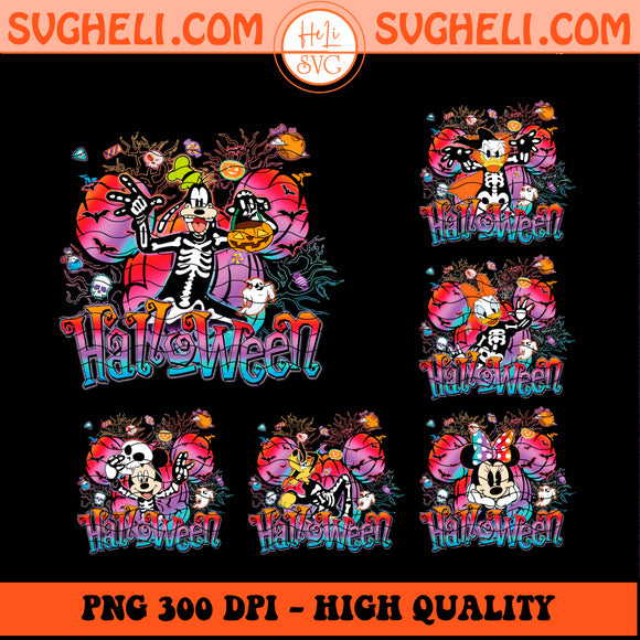 Halloween Mickey Mouse Minnie Mouse Ghost Png Bundle