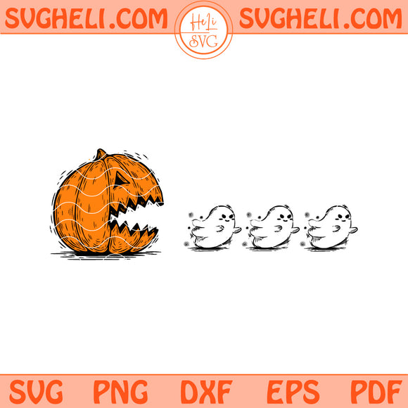 Halloween Pumpkin Chasing Ghost Svg Halloween Boo Ghost Svg