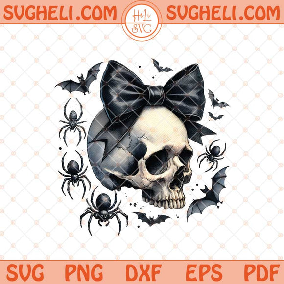 Halloween Skull Bow Png Coquette Bow Halloween Png Bow Png Dxf Eps Files