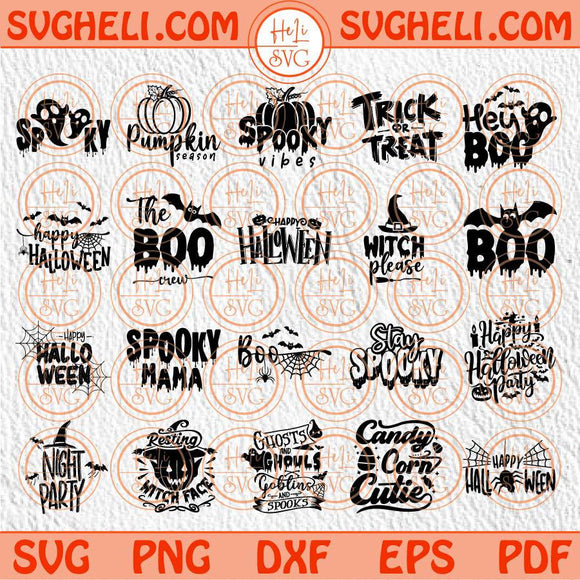 Halloween Svg Bundle Halloween Svg Boo Svg Witch Svg Ghost Svg Png Sublimation Dxf Eps Files