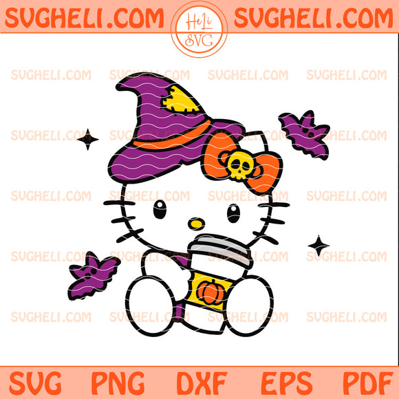 Halloween Witch Hello Kitty Svg Cute Hello Kitty Witches Svg