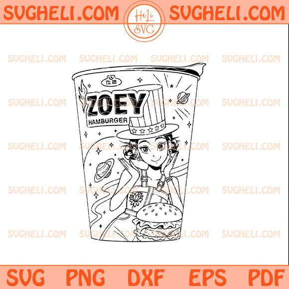 Hamburger Zoey Svg Huntrix Ramyeon Svg Zoey Huntrix Svg