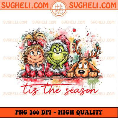 Hand Drawn Tis the Season Grinch Png Hand Drawn Grinch Png