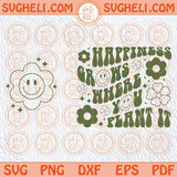 Happiness Grows Where You Plant It Svg Daisy Smiley Svg Positive Png Sublimation Dxf Eps Files