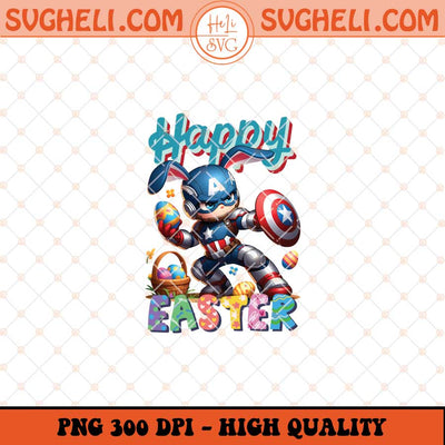 Happy Easter Captain America Png Maverl Easter Bunny Png Sublimation Files