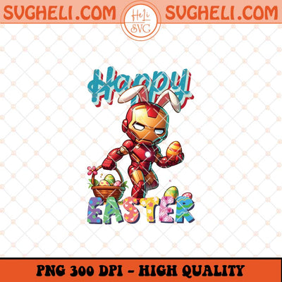 Happy Easter Cute Iron Man Png Iron Man Easter Bunny Png Sublimation Files