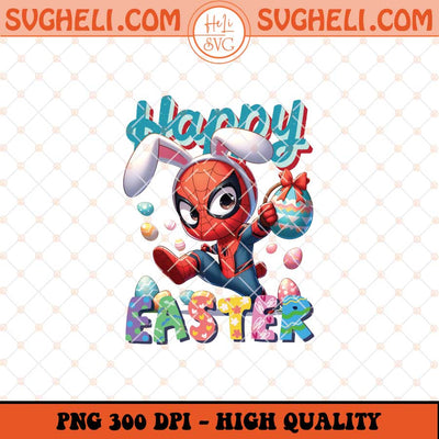 Happy Easter Cute Spiderman Png Spiderman Easter Bunny Png Sublimation Files