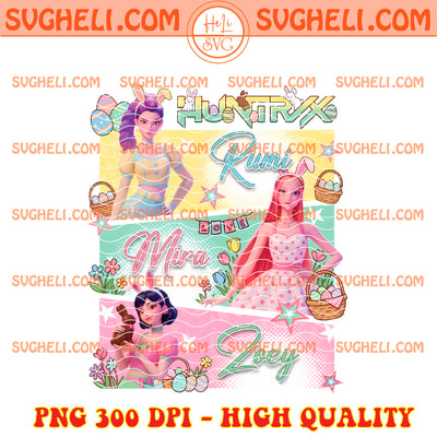 Happy Easter KPop Huntrix Girls Png Huntrix Easter Day Png