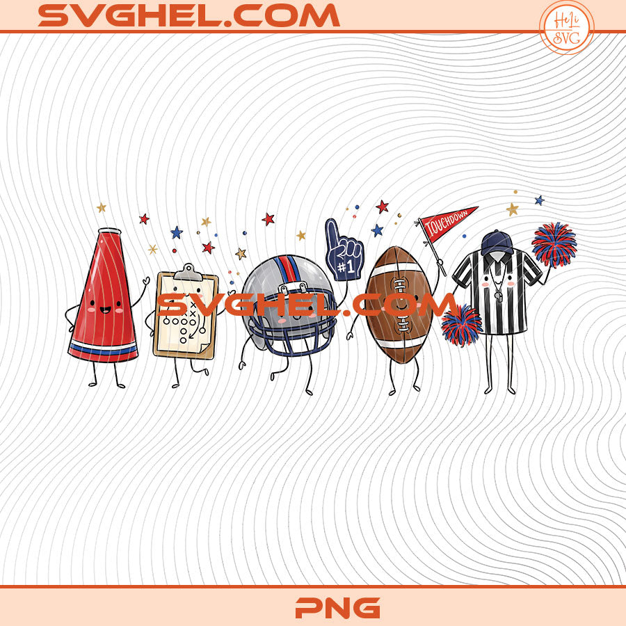 Happy Football Doodles Png Tailgate Game Day Png