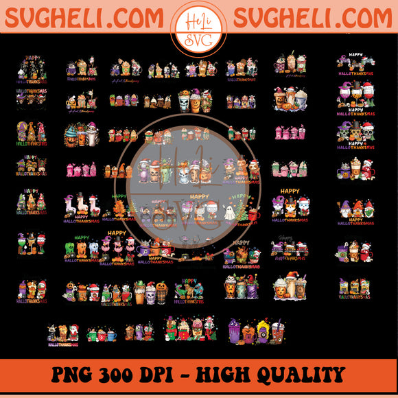 Happy Hallothanksmas Coffee Png Bundle Hallothanksmas Png
