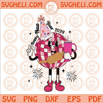 Happy New Year Disco Ball Tumbler Inspired Belt Bag Svg Disco Svg Png Dxf Eps Files