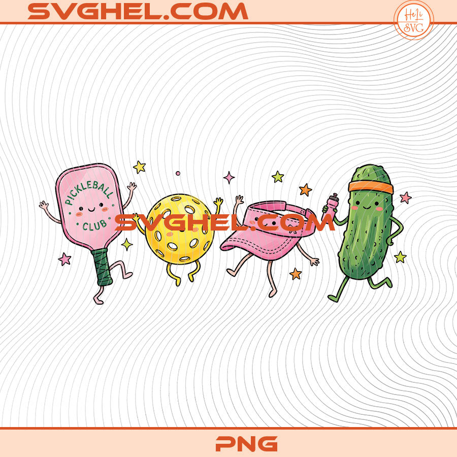 Happy Pickleball Doodles Png Funny Smiling Characters Png