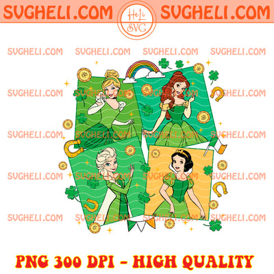 Happy St Patricks Day Shamrock Clover Disney Princess Png