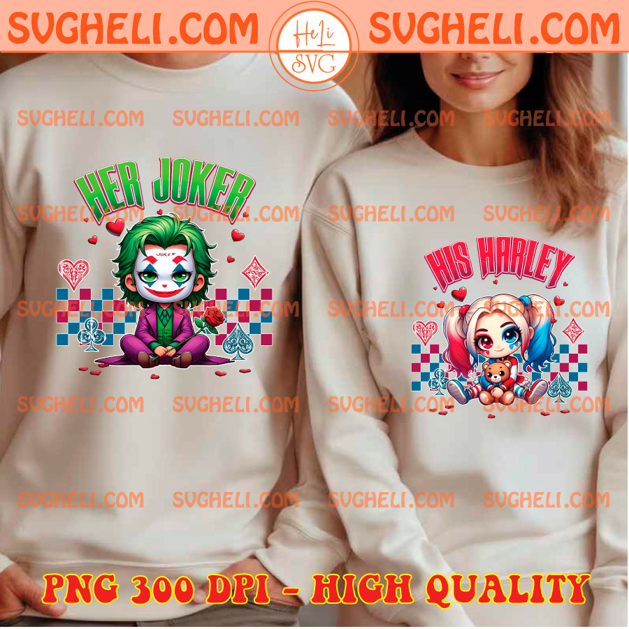 Harley Quinn & Joker Couples Valentine Day Png