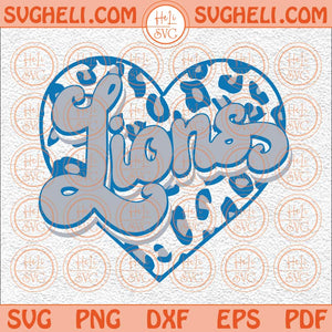 Heart Detroit Svg Detroit Svg Lions Svg Football Svg Blue Lion Svg Png Dxf Eps Files