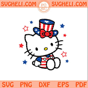Hello Kitty 4th Of July Svg Patriotic Kitty Svg Png Dxf Eps Files