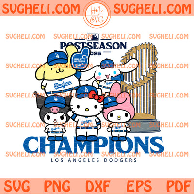 Hello Kitty And Friends LA Dodgers Champions 2025 Svg