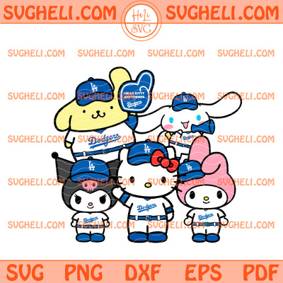 Hello Kitty And Friends LA Dodgers Svg Kitty LA Dodgers Svg