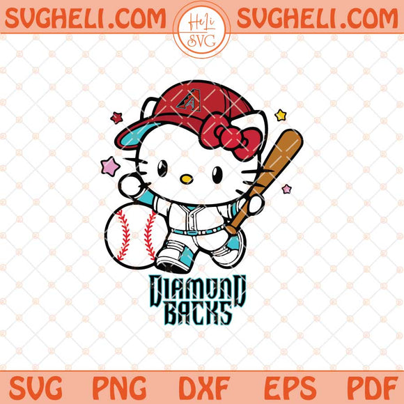 Hello Kitty Arizona Diamondbacks Svg Kitty Baseball Svg Png Dxf Eps Files
