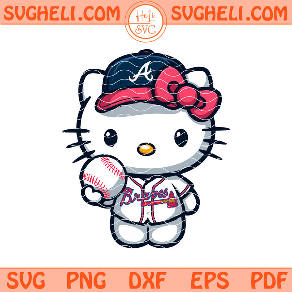 Hello Kitty Atlanta Braves MLB Svg Hello Kitty Braves Svg Png Dxf Eps Files