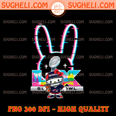 Hello Kitty Bad Bunny LIX New England Patriots Football Png
