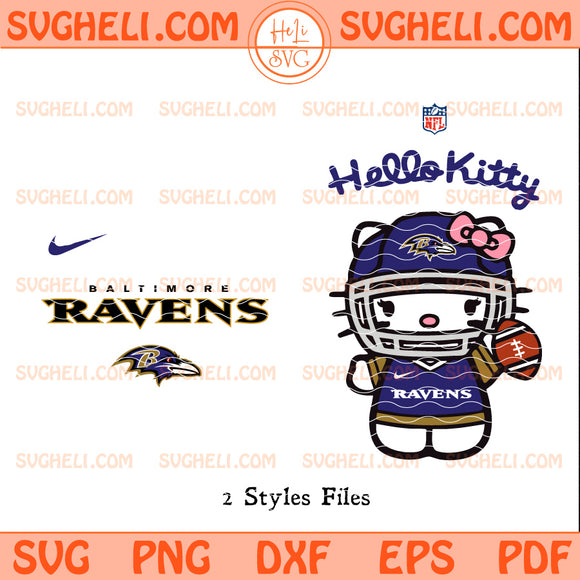 Hello Kitty Baltimore Ravens NFL Svg, Ravens NFL Svg