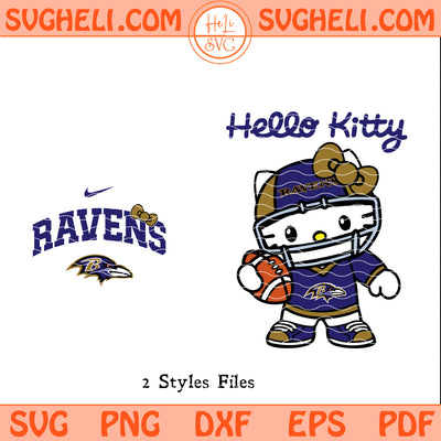 Hello Kitty Baltimore Ravens Svg NFL Baltimore Ravens Svg