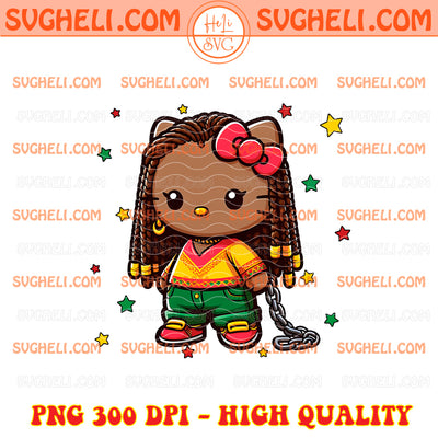 Hello Kitty Black African American Png Kitty Juneteenth Png