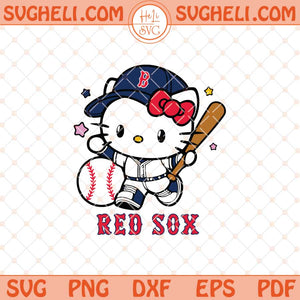 Hello Kitty Boston Red Sox Baseball Svg Kitty Baseball Svg Png Dxf Eps Files