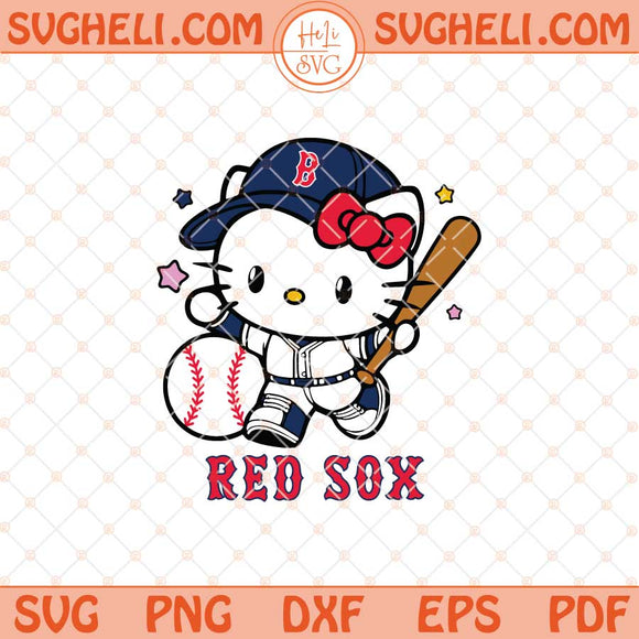 Hello Kitty Boston Red Sox Baseball Svg Kitty Baseball Svg Png Dxf Eps Files