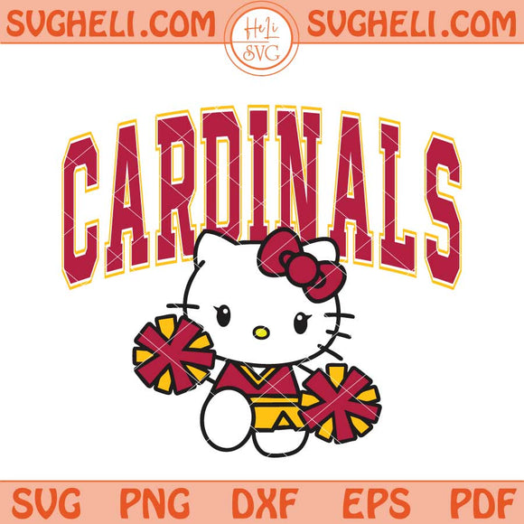 Hello Kitty Cheerleader Arizona Cardinals Football Svg Png Dxf Eps Files