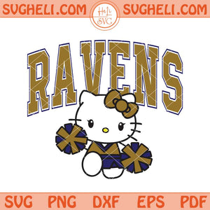 Hello Kitty Cheerleader Baltimore Ravens Football Svg Png Dxf Eps Files