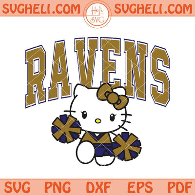 Hello Kitty Cheerleader Baltimore Ravens Football Svg Png Dxf Eps Files