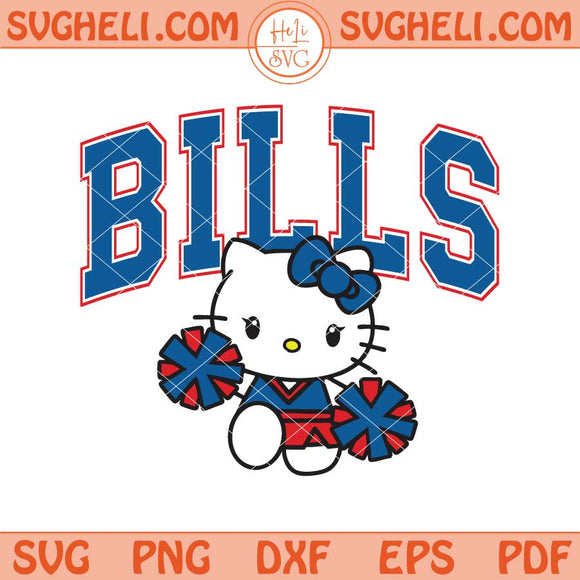 Hello Kitty Cheerleader Buffalo Bills Football Svg Png Dxf Eps Files