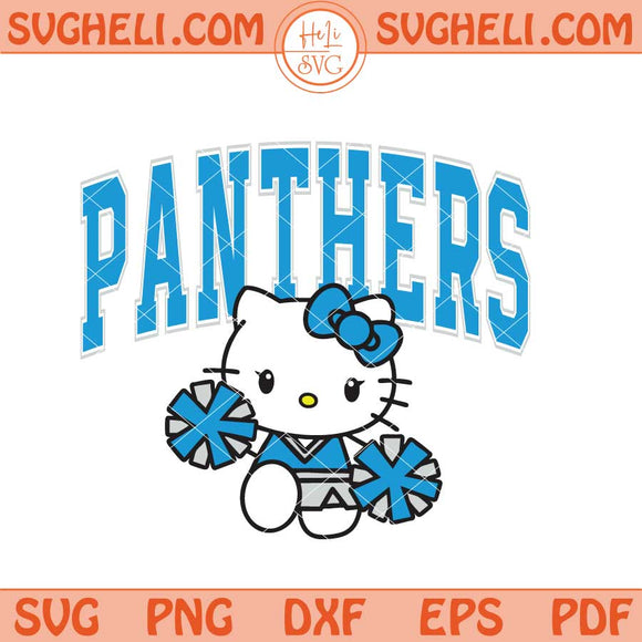 Hello Kitty Cheerleader Carolina Panthers Football Svg Png Dxf Eps Files