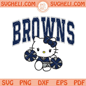Hello Kitty Cheerleader Cleveland Browns Football Svg Png Dxf Eps Files