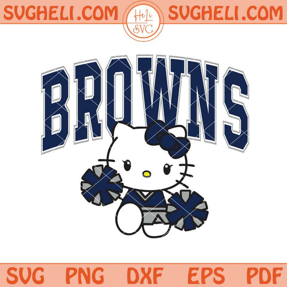 Hello Kitty Cheerleader Cleveland Browns Football Svg Png Dxf Eps Files