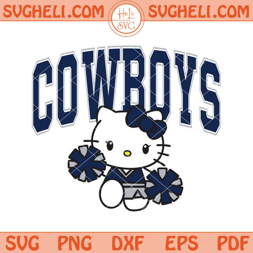 Hello Kitty Cheerleader Dallas Cowboys Football Svg Png Dxf Eps Files