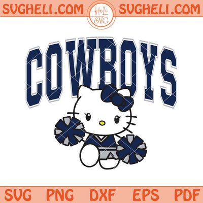 Hello Kitty Cheerleader Dallas Cowboys Football Svg Png Dxf Eps Files