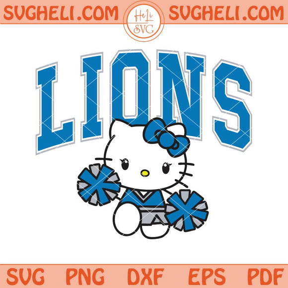 Hello Kitty Cheerleader Detroit Lions Football Svg Png Dxf Eps Files