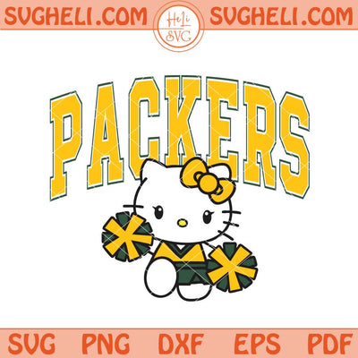 Hello Kitty Cheerleader Green Bay Packers Football Svg Png Dxf Eps Files