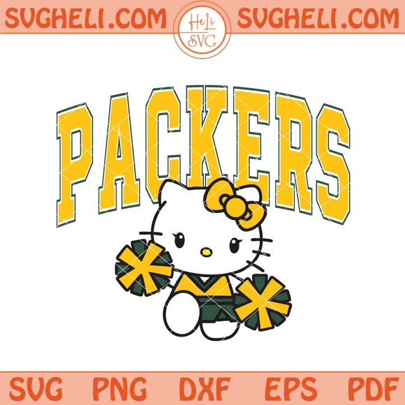 Hello Kitty Cheerleader Green Bay Packers Football Svg Png Dxf Eps Files