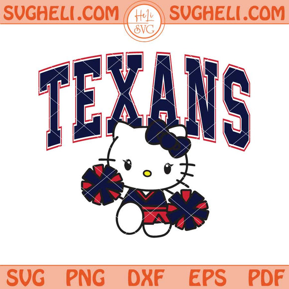 Hello Kitty Cheerleader Houston Texans Football Svg Png Dxf Eps Files