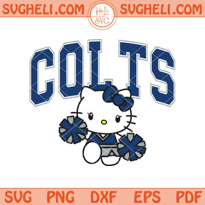 Hello Kitty Cheerleader Indianapolis Colts Football Svg Png Dxf Eps Files