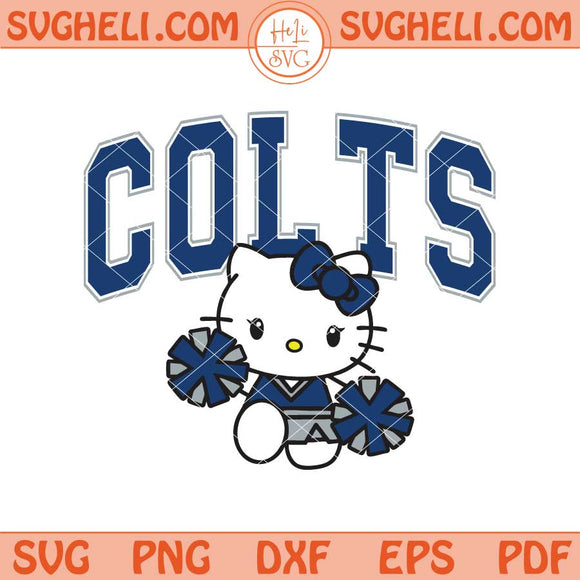 Hello Kitty Cheerleader Indianapolis Colts Football Svg Png Dxf Eps Files